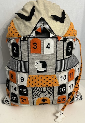 Halloween Interactive Countdown Advent Calendar Pillow Haunted House Ghost Bats - Picture 2 of 9