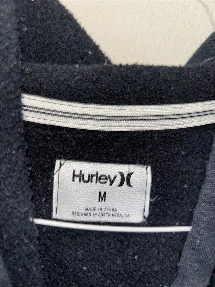 Sudadera con Capucha Hurley Para Mujer Talla Mediana Negra Pullover Logo Suéter Bolsillos Foto 2 de 3