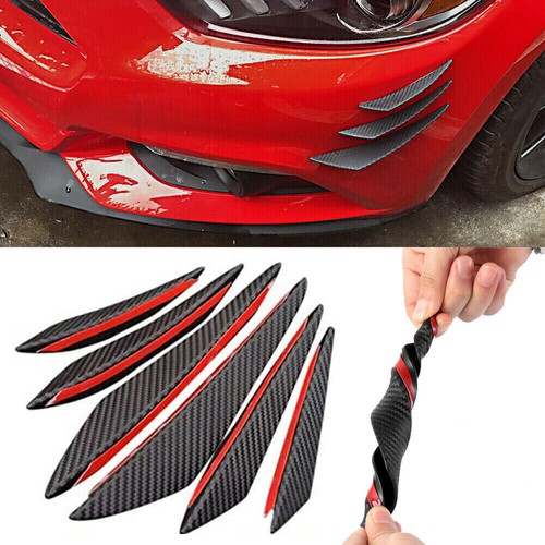 6x Difusor Labio Divisor Aletas Parachoques Delantero de Fibra de Carbono Coche Accesorios - Imagen 2 de 14