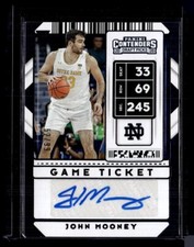 2020-21 CONTENDERS DRAFT PURPLE GAME TICKET /99 AUTO JOHN MOONEY NOTRE DAME