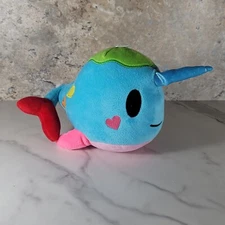 AURORA WORLD TOKIDOKI NARWHALLY THE NARWHAL BLUE HEARTS PLUSH ANIMAL