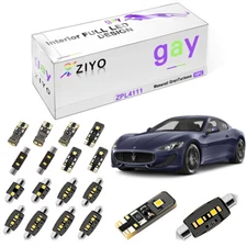 19 Lights White Super Interior LED Light Kit For Maserati GranTurismo 2007-2019