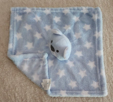 Cudlie HTF Lovey Security Blanket Plush Teddy Bear Blue Gray Star White