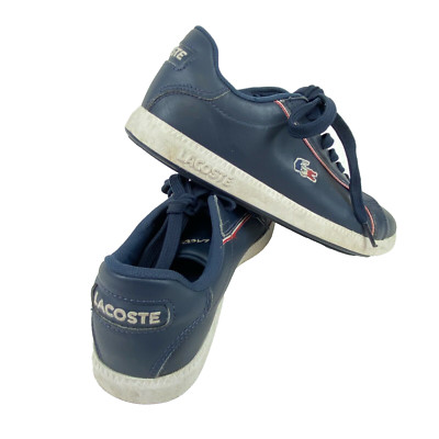 Lacoste Graduate Size 5.5 Navy Blue / White / Red Stripe Low Shoes Sneakers