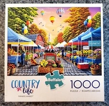 Buffalo Games Country Life FARMER'S MARKET 1000 piece puzzle COMPLETE