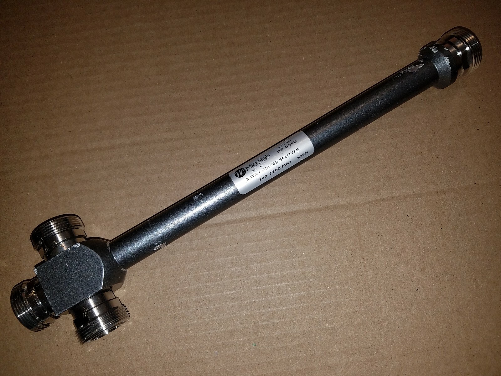 MicroLab D3-08FD 7-16 DIN 3-Way Power Splitter 500W 380MHz-2.7GHz RF Microwave