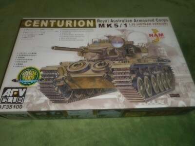 AFV CLUB 35100, 1/35 R.A.A.C. MK 5/1 CENTRION VIETNAM PLASTIC MODEL KIT W/EXTRA