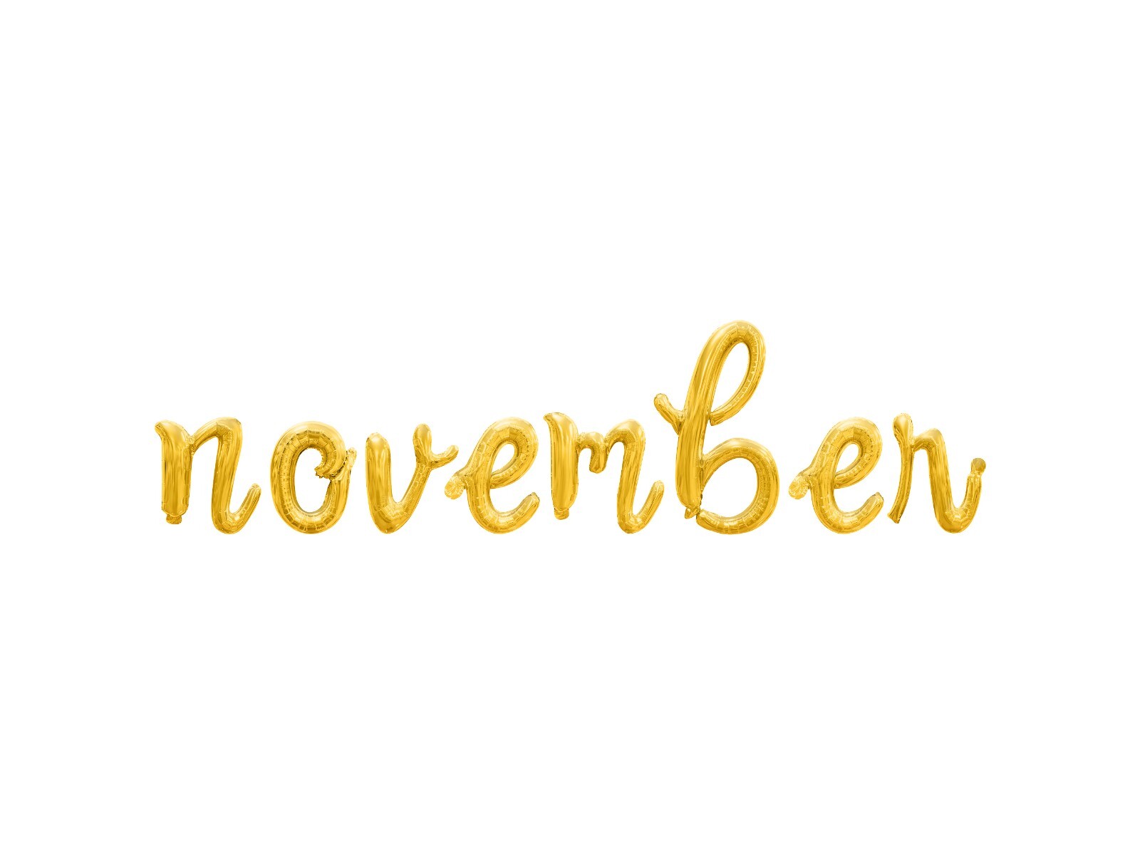 November In Cursive NOVEMBER Cursive Letter Balloon Banner - Birthday Month Party Supply ...
