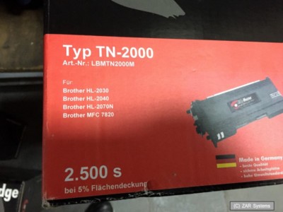 LBM-Master XXL Toner Schwarz / Black wie Brother TN-2000 für 8000 Seiten, NEU