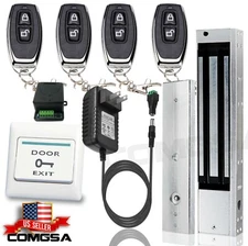 Door Entry Access Control System, 1200 lb Magnetic Lock, 4 Remote Controls USA