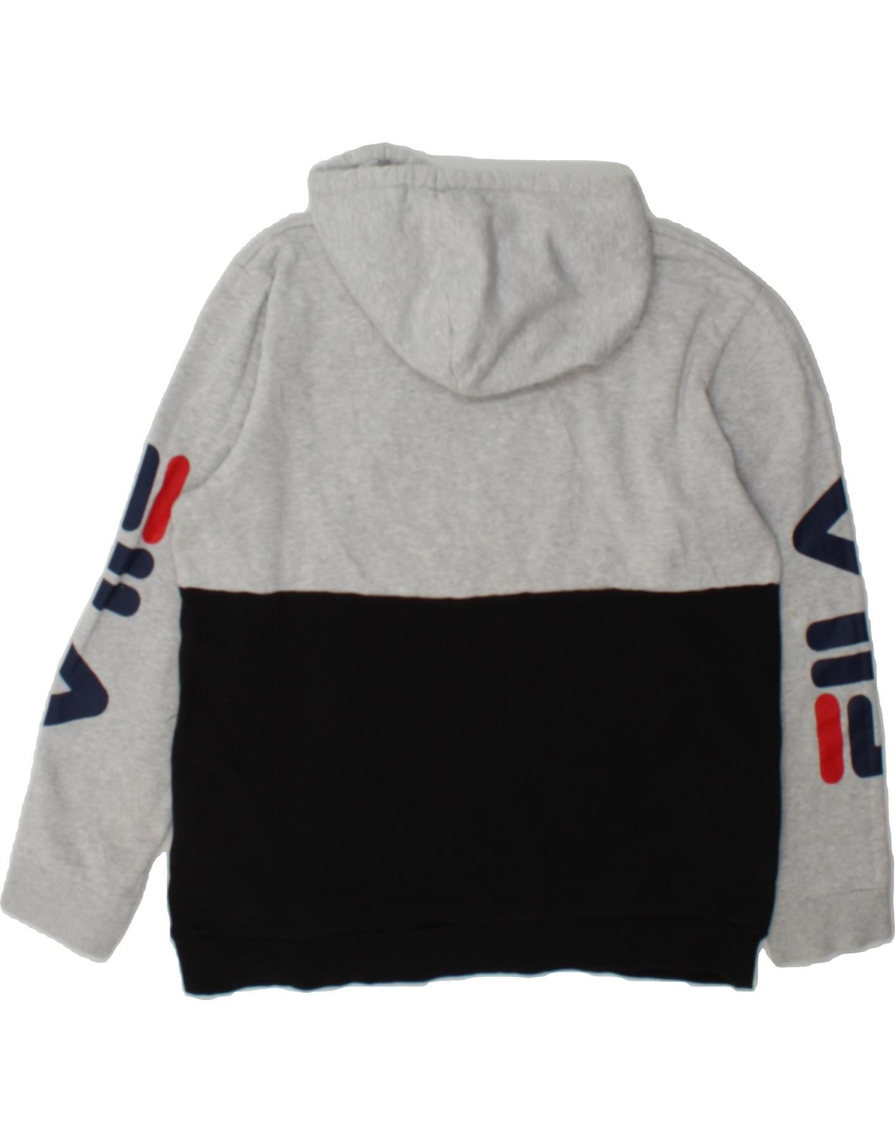 FILA Maglione Uomo Grafico con Cappuccio Grande Grigio Colorblock BB18