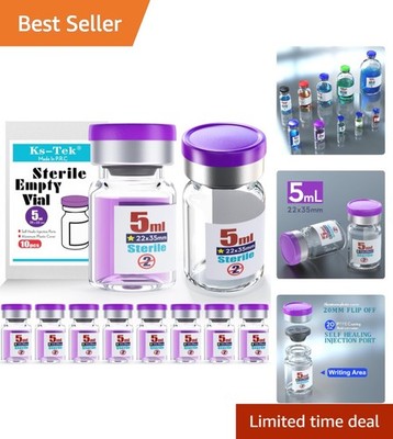 Sterile Empty Vials with Self Healing Injection Port,with Flip Off Aluminum C...