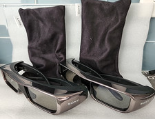 3D: SONY TDG-BR100 3D Glasses 2 Pairs - Untested - w/Storage Pouches