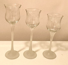 Set of 3 PARTY LITE Crystal Frosted Glass Votive Candle Holders