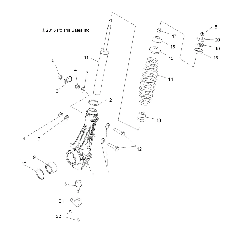 Polaris ASM-Hubstrut, HD, Left, 4x4 [incl. 5,9,10,21,22] - Image 3 of 3