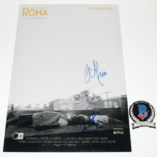 ALFONSO CUARON YALITZA APARICIO SIGNED 'ROMA' 12x18 MOVIE POSTER COA BECKETT COA