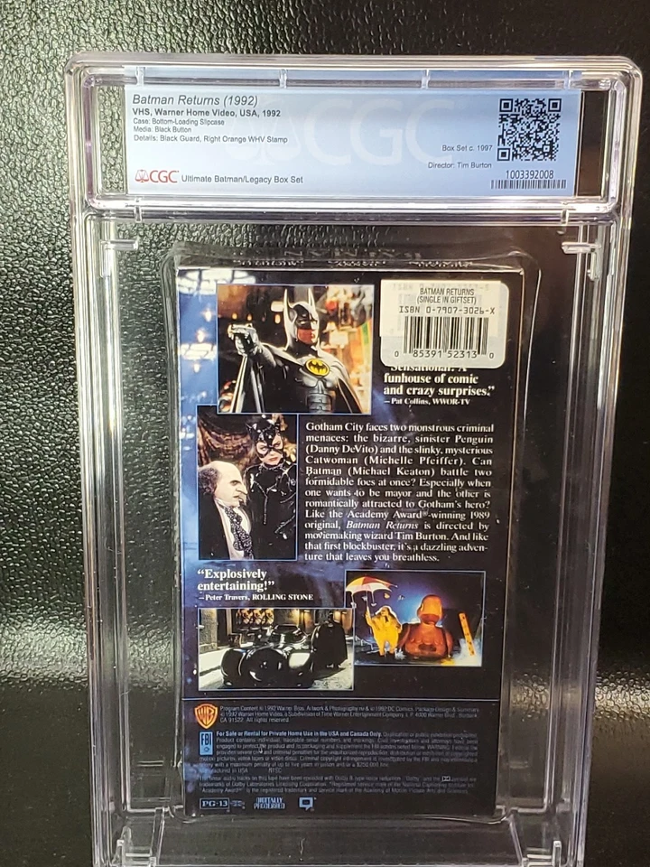 Batman Returns (VHS, 1992) Warner Home Video, CGC Graded (9.9, A+) W/ Watermark - Image 3 of 3