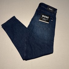 Hugo Boss Maine Cashmere Touch Jeans Mens W32 L32 Mid Blue Regular Fit Denim