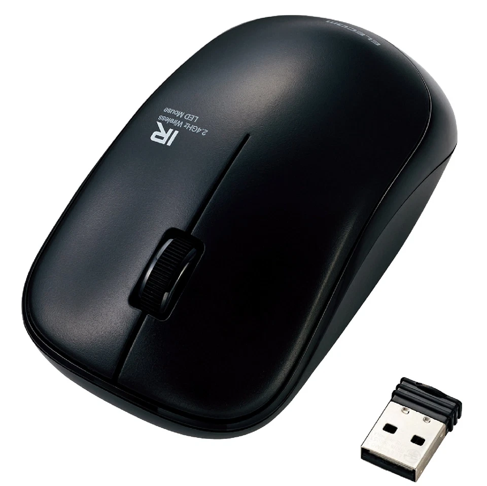 Elecom wireless mouse 2.5 years battery 3-button Power Saving Black M-FIR08DRBK - Image 2 of 3