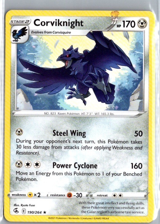 Corviknight 190/264 Rare Fusion Strike Pokemon Lightly Played