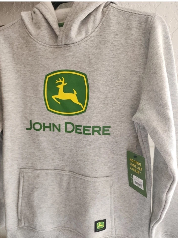 NUEVA Sudadera con Capucha John Deere Niños Verde Logo de Marca Talla M 8 Foto 3 de 4