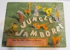 JUNGLE JAMBOREE VINTAGE CARDBOARD PUNCH OUT ANIMAL SET W/ ENVELOPE c. 1940's