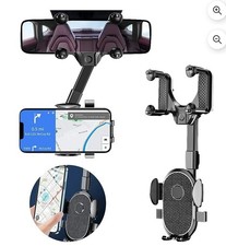 Rear View Mirror Phone Holder, 360 Rotatable and Retractable Car Phone Holder