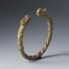 Ancient Near Eastern Roman Bronze Bracelet [1.5 x 6.8 cm, 90g]