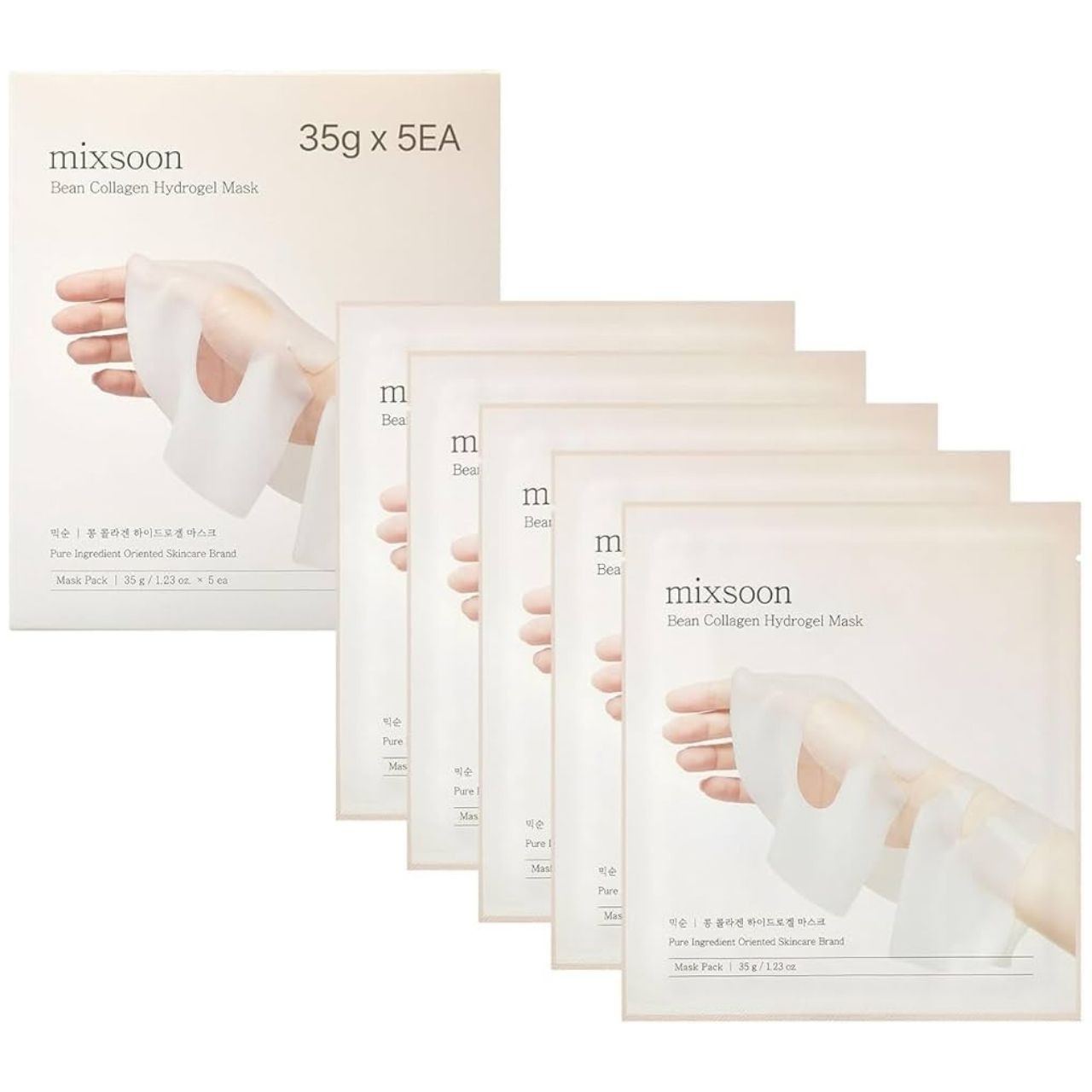 Mixsoon Hydrogel Collagen Mask 1Pack(35Gx5ea) Plant-Based Nutrition Radiance Hydration All-In-One Firming Ingredients Absorbing Over Time Kore - Image 7