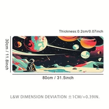40*90cm Large Extended Gaming Mouse Pad with Space Design, Washable & Non-Slip R