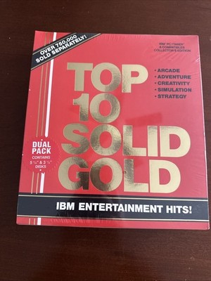 Top 10 Solid Gold 1989 Cosmi PC Games 5.25'' Disc IBM Tandy New In Box Complete