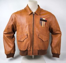 Chevignon Lederjacke cognacfarben Gr. XL (L) Made in France vintage 80s Logo