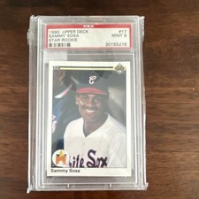 Upper Deck 1990 Sammy Sosa Star Rookie #17 PSA 9 Chicago White Sox MLB