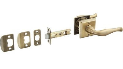 Baldwin Reserve Decorative Passage Traditional Square Rose Satin Brass & Black