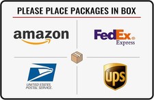 Tin Metal Sign Bestylez Please Place Packages in Box Delivery Outdoor 8x12