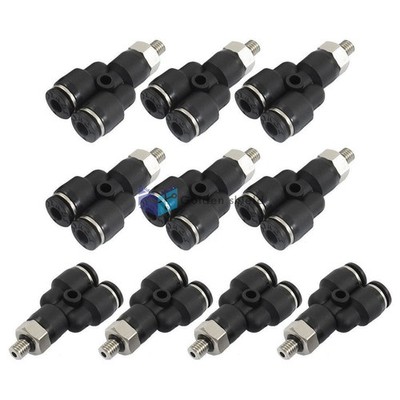 10Pcs JPX4-M5 Y Shaped 5mm Thread to 4mm Tube Air Pneumatic Quick Joint Fitting 