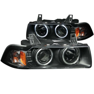ANZO for 1992-1998 BMW 3 Series E36 Projector Headlights w/ Halo Black (CCFL) G2