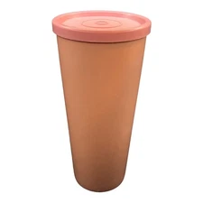VINTAGE Tupperware Tumbler Cup 16oz Dusty Rose Pink #107 w Lid #297 Single