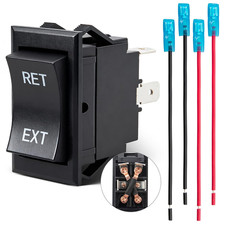 12V Reverse Polarity Rocker Switch, Momentary DPDT 4 Pin On-Off- on 20A