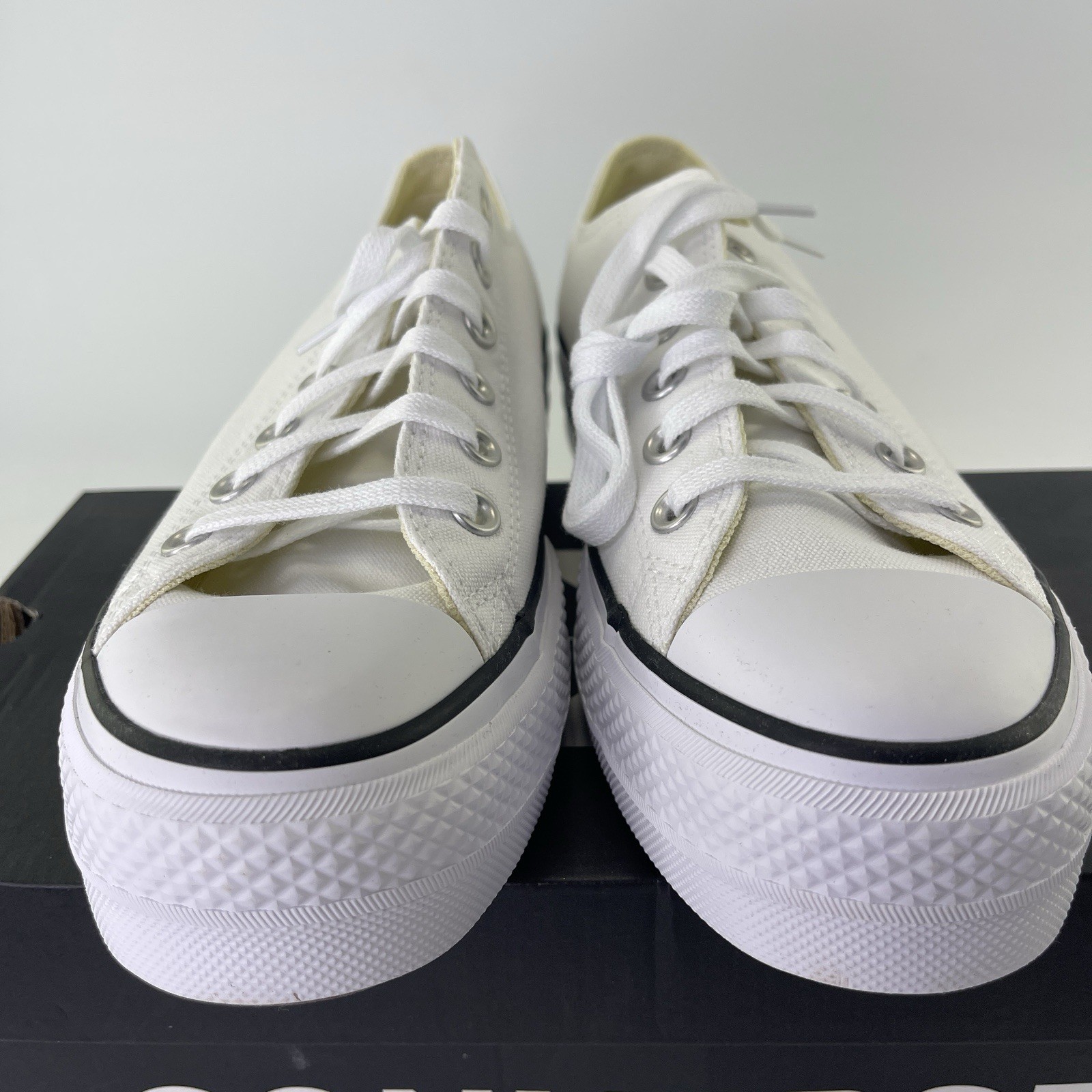 Converse CTAS Women's Lift Platform Sneakers Low Top Canvas, White/Black Sz 8.5 thumbnail 5