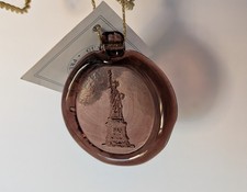 Custom Hand Pressed Glass Ornament "Statue of Liberty" Made in USA