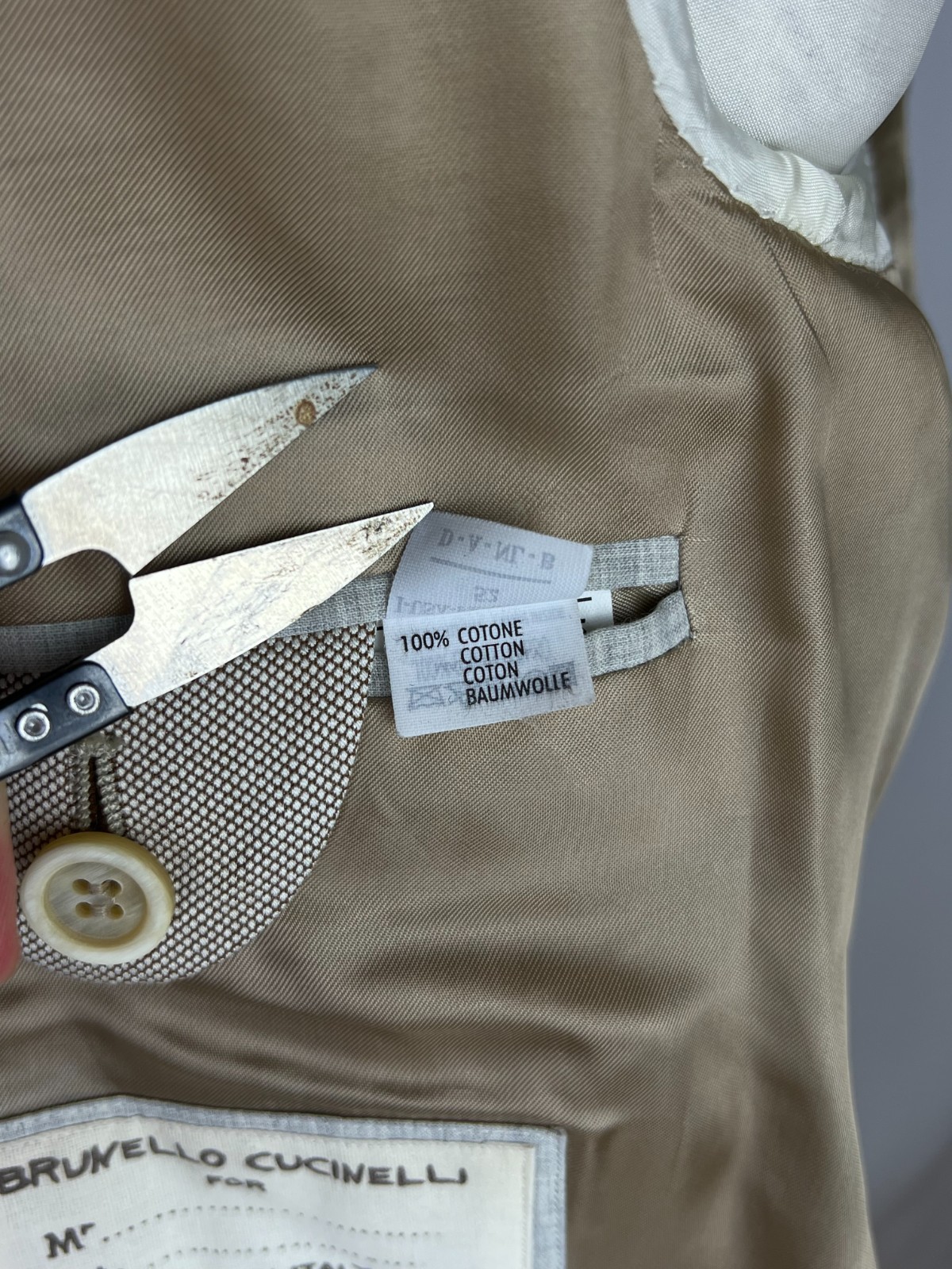 BRUNELLO CUCINELLI Light-Beige Solid 100% Cotton … - image 11