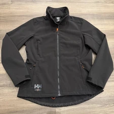 Helly Hansen Jacket Luna Softshell Workwear Full Zip Black Womens L