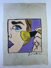 Roy Lichtenstein COA Art Painting Original Drawing Vintage Paper Signed