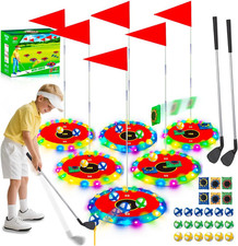 2-In-1 Light up Golf for Kids- Golf Chipping Game Bean Bag Toss with 6 LED Tar