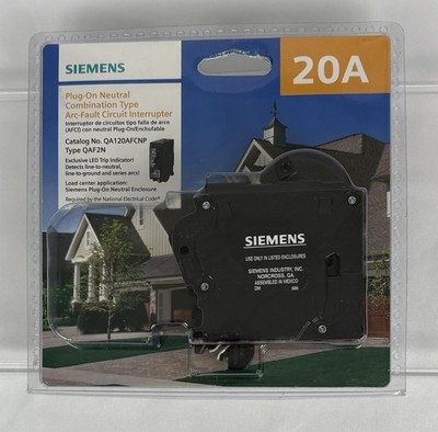 Siemens Plug-On Neutral 20A Combo Type Arc-Fault Circuit Interrupter QA120AFCNP