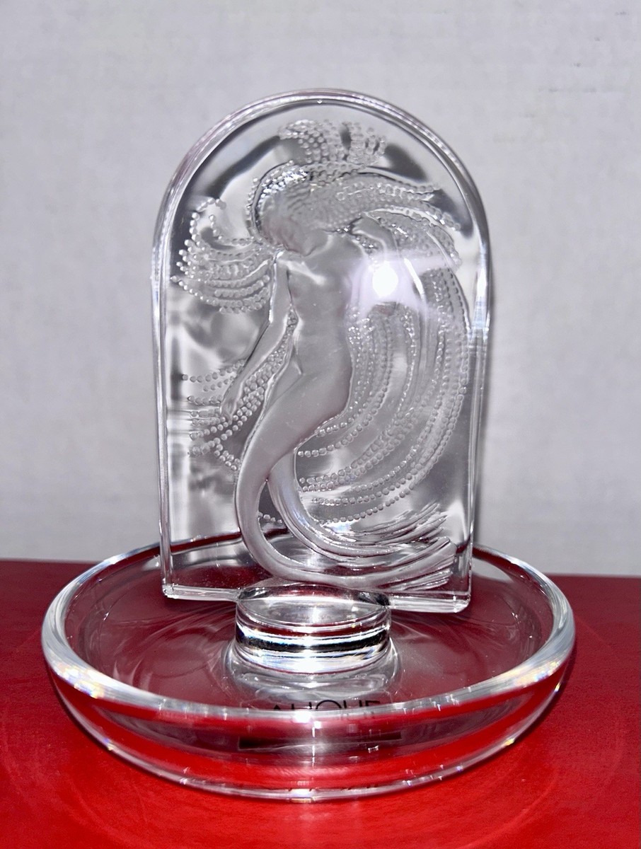 Lalique Naiade Water Nymph Nude Mermaid Pin Ring Tray Dish 4