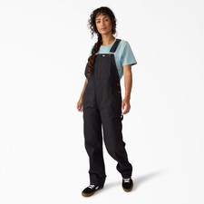 dickies womens black canvas Bib Overalls cotton blend workwear FBW206RBR