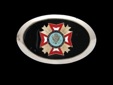 QI03114 VINTAGE 1970s VETERANS OF FOREIGN WARS MILITARY COMMEMORATIVE BUCKLE
