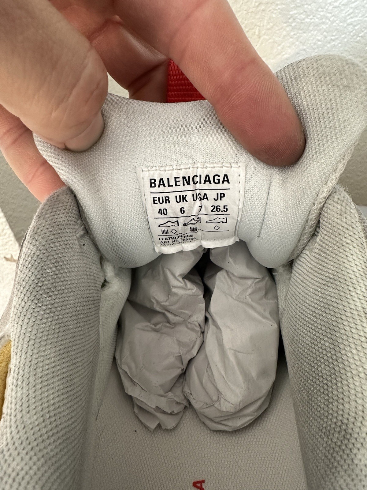 Balenciaga Cargo Sneakers Worn Out Beige Red Men's Size 40  US 7 thumbnail 11